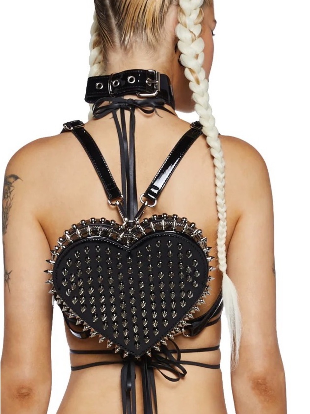 Black Studded Heart Bag - Dolls Kill - Picture 4 of 4